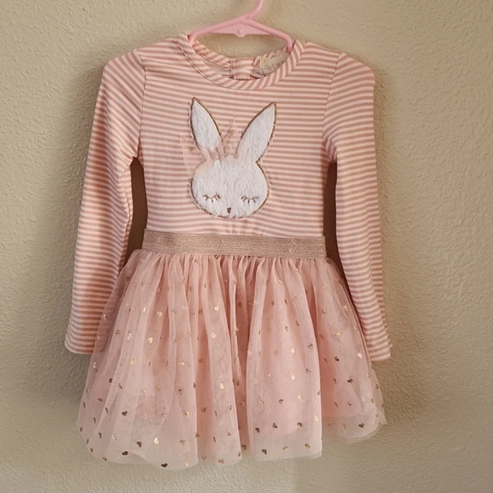 BTween Girls Tutu Dress with Plush Embroidered Bunny‎